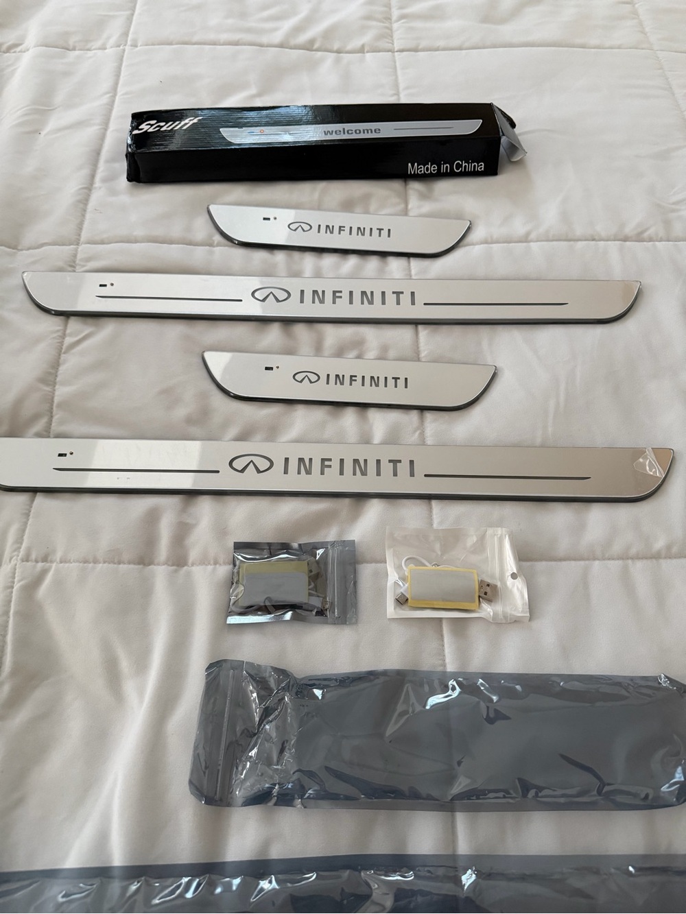 Illuminated Door Sill Protectors - Silver